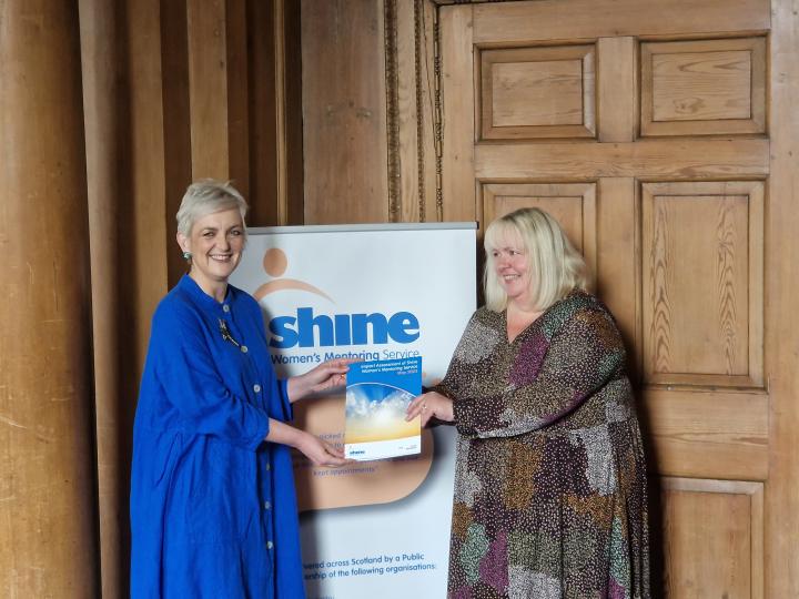 Cabinet Secretary for Justice, Angela Constance MSP with Sacro Chief Executive, Annie Mauger-Thompson